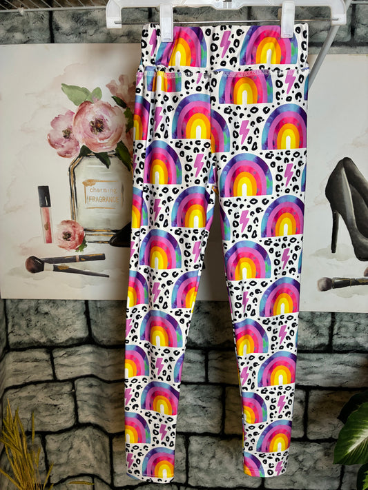 Lola Rainbow Colorful Tights Girls sz 10