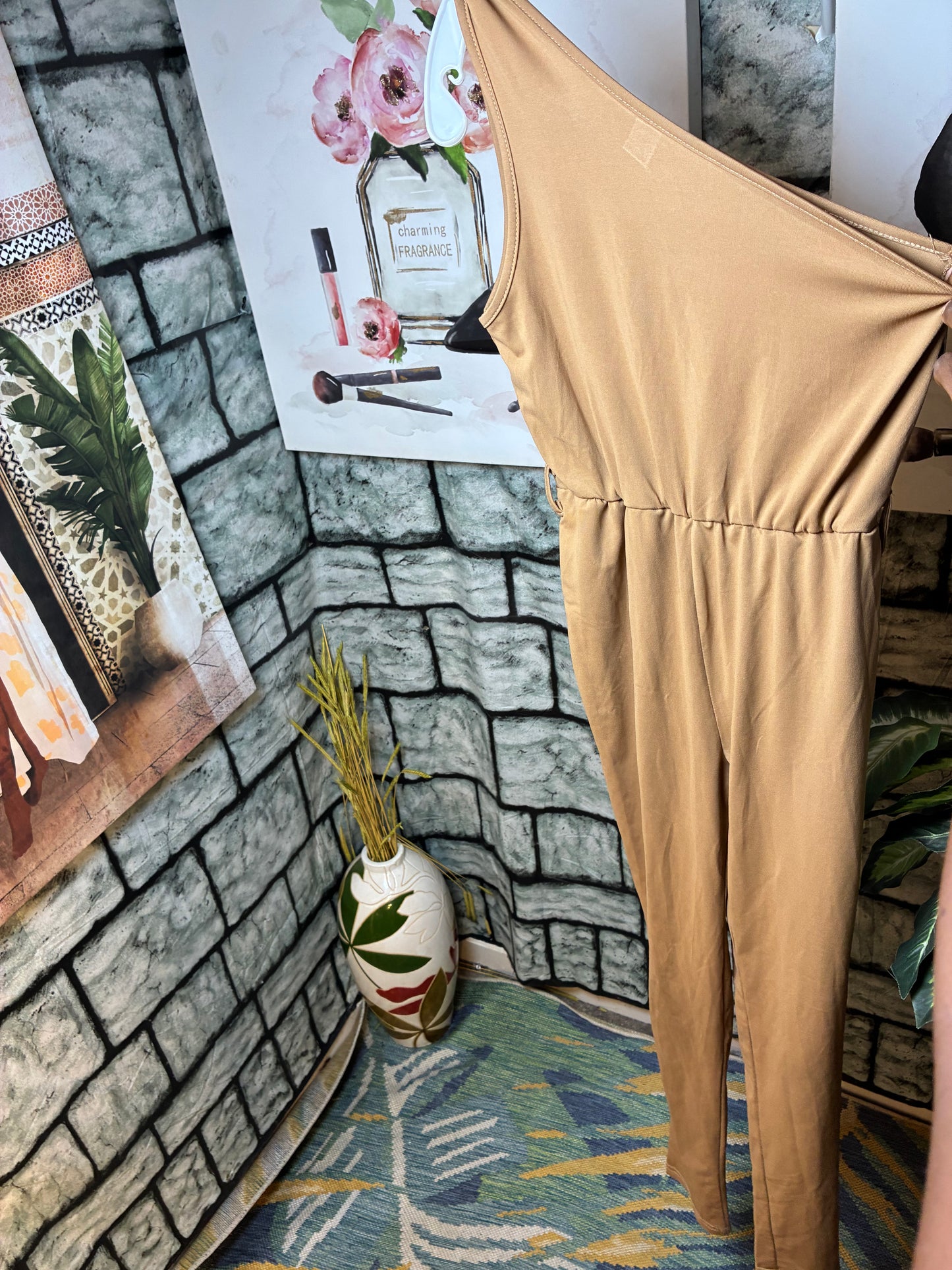 Shein Brown Jumpsuit Girls sz 11/12Y