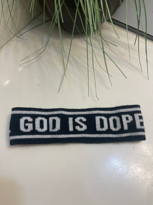 God is Good Black White Headband Women