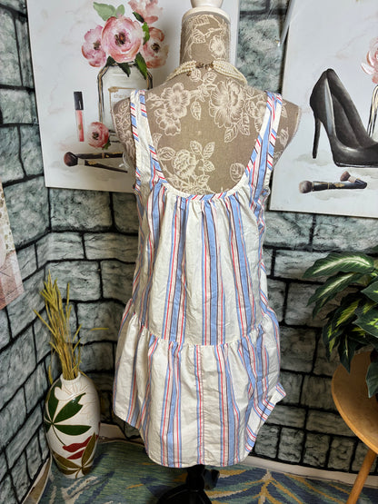 Old Navy White Red Blue Dress Women sz Medium