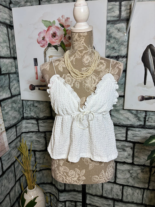 Shein White blouse Women sz Medium