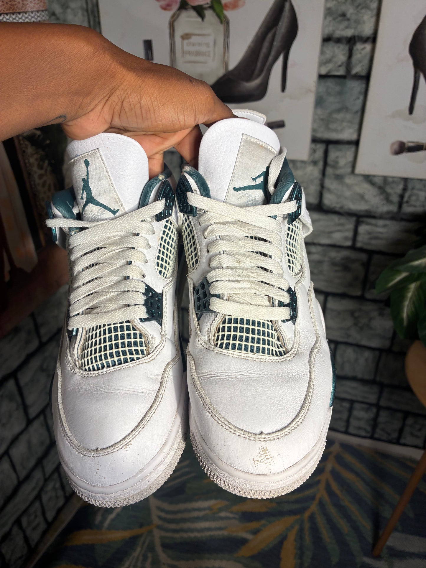 Air Jordan White Green Men sz 8