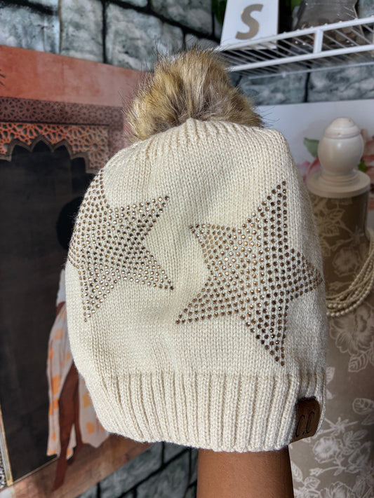 CC Tan Beanie Stars