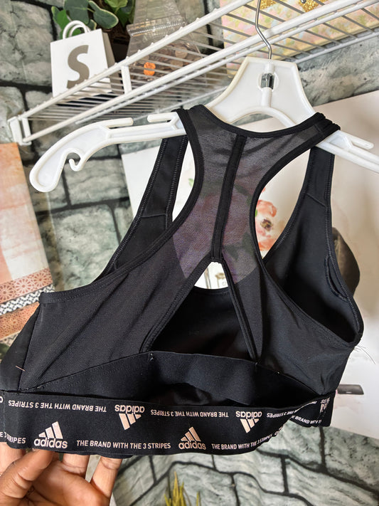 Adidas Black Sports Bra Women sz Small