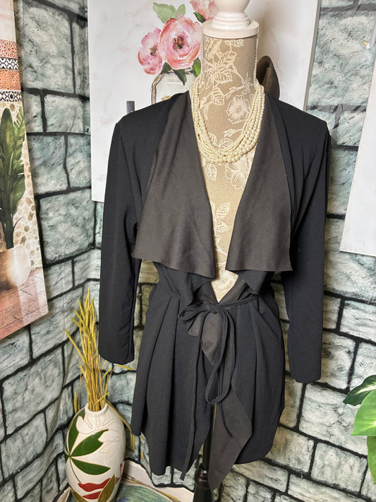 Shein Black Blazer Cover Blouse Women sz XL