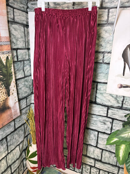 Fashion Nova Burgundy Stretch Pants Women sz Large
