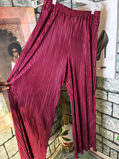 Fashion Nova Burgundy Stretch Pants Women sz Large