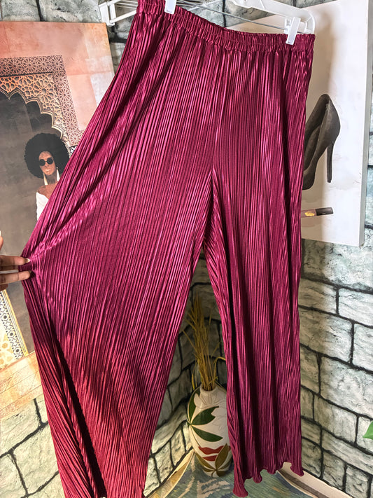 Fashion Nova Burgundy Stretch Pants Women sz Large