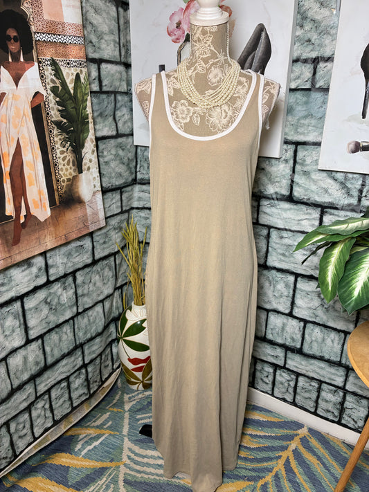 A New Day Tan Dress Women sz Large
