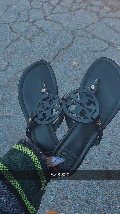Tory Burch black sandals women sz 8